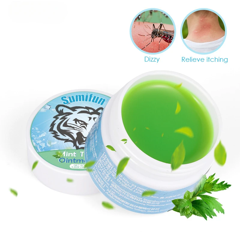 Pomada de menta de tigre blanco para aliviar la piel seca y la picazón, crema refrescante para prevenir picaduras de insectos, tratamiento de enrojecimiento y hinchazón de la piel