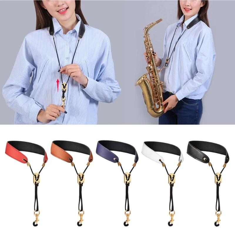 Adjustable Saxophone Neck Strap Padded Comfortable Leather Shoulder Harness Dropship