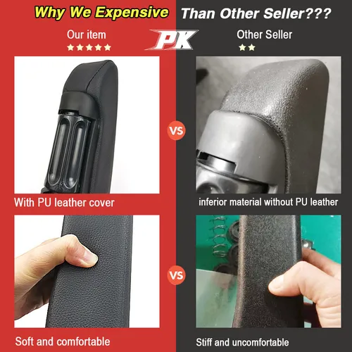 Imagen 2 del producto Vtear apoyabrazos para camión asiento Universal compartimento central ajustable para coche, caja de reposabrazos, accesorios interiores, piezas de diseño de coche de cuero coche interior apoya brazos para auto