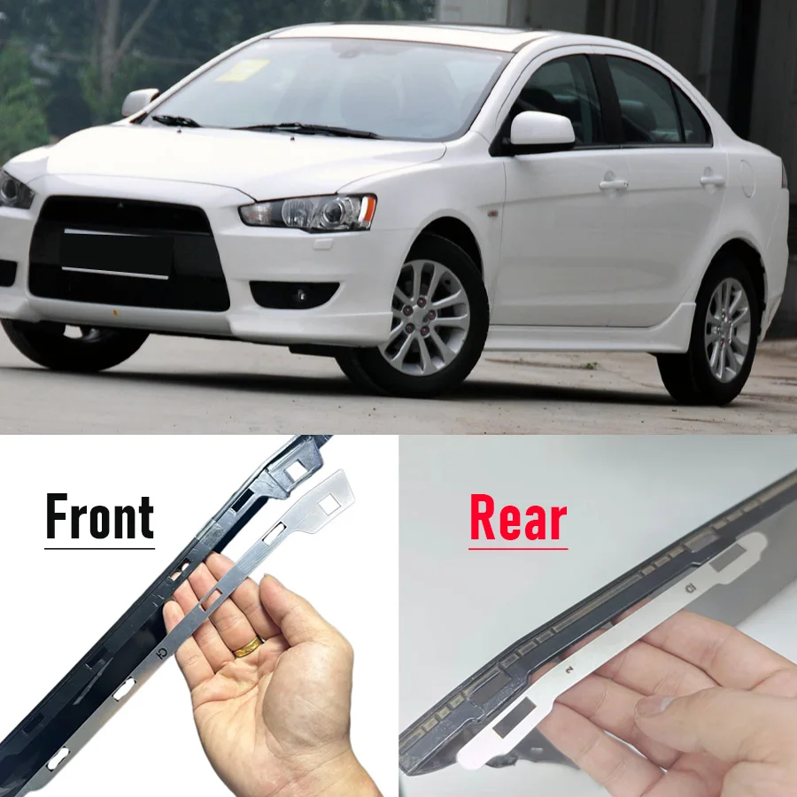 Wooeight 2x Front/Rear Reduced Buckle Broken Opening Rotten Buckle Bumper Repair Metal Plate For Mitsubishi Lancer EX 2009-2016