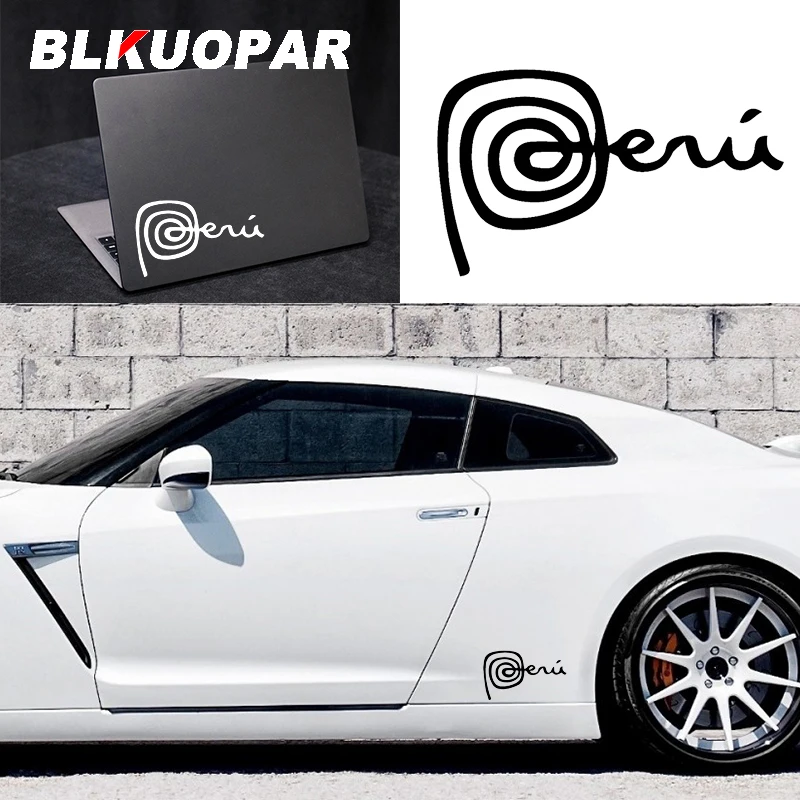 BLKUOPAR Marca Perú símbolo pegatina de coche personalidad impermeable divertida calcomanía Original protector solar casco aire acondicionado estilo de coche