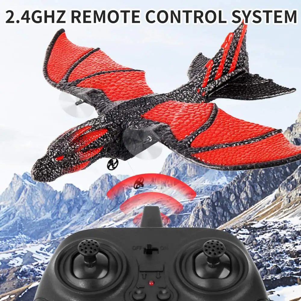 Z60 2.4G 2CH Flying Dragon 310mm Wingspan Built-in Gyro EPP RC Airplane Glider RTF for Beginners Kids Boys Girls Gifts