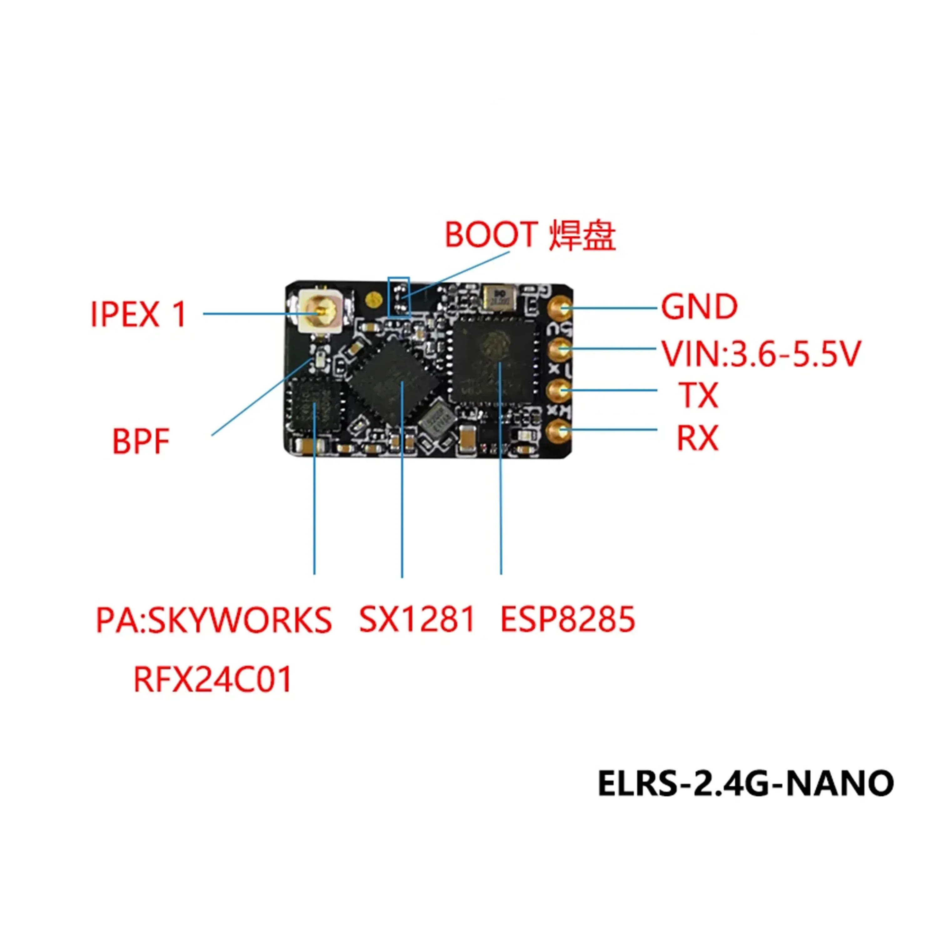 1/5/10pcs ELRS 915MHz/2.4GHz NANO ExpressLRS Long Range ELRS Receiver For RC FPV Long Range Racing Drone Quadcopter Airplane
