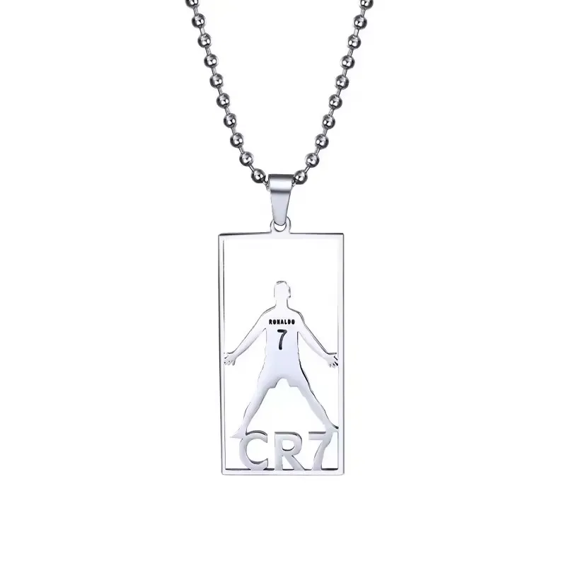 الفولاذ المقاوم للصدأ قلادة كرة القدم نجم كرة القدم كريستيانو رونالدو ليو ميسي قلادة الترقوة مجموعة المجوهرات الساحرة