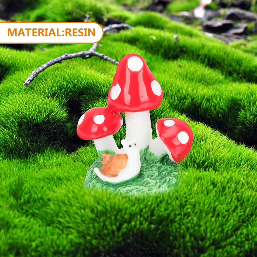 

12Pcs Mini Mushroom Ornaments Resin Craft Garden Decoration Yard Porch Micro Landscape DIY Decor