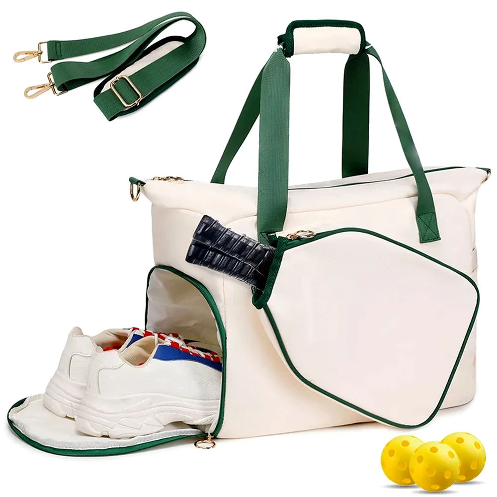 

1 шт., большая сумка премиум-класса Pickleball для девочек, женская спортивная сумка на руку/плечо с отделением для обуви и Pickleball в комплекте