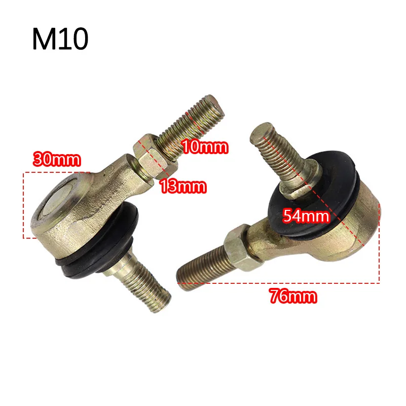 2 pcs Hand Thread M10/M12/M14 Bolt Tie Rod End Ball Joint for 150cc 250cc Quad Dirt Bike ATV Go Kart Dune Buggy