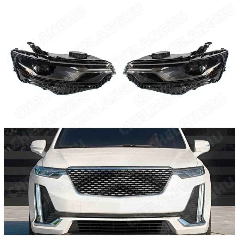 

1 Pair Headlights For Cadillac XT6 2020 2021 2022 2023 2024 Front Headlamp With LED Bulbs 84758309 84859129