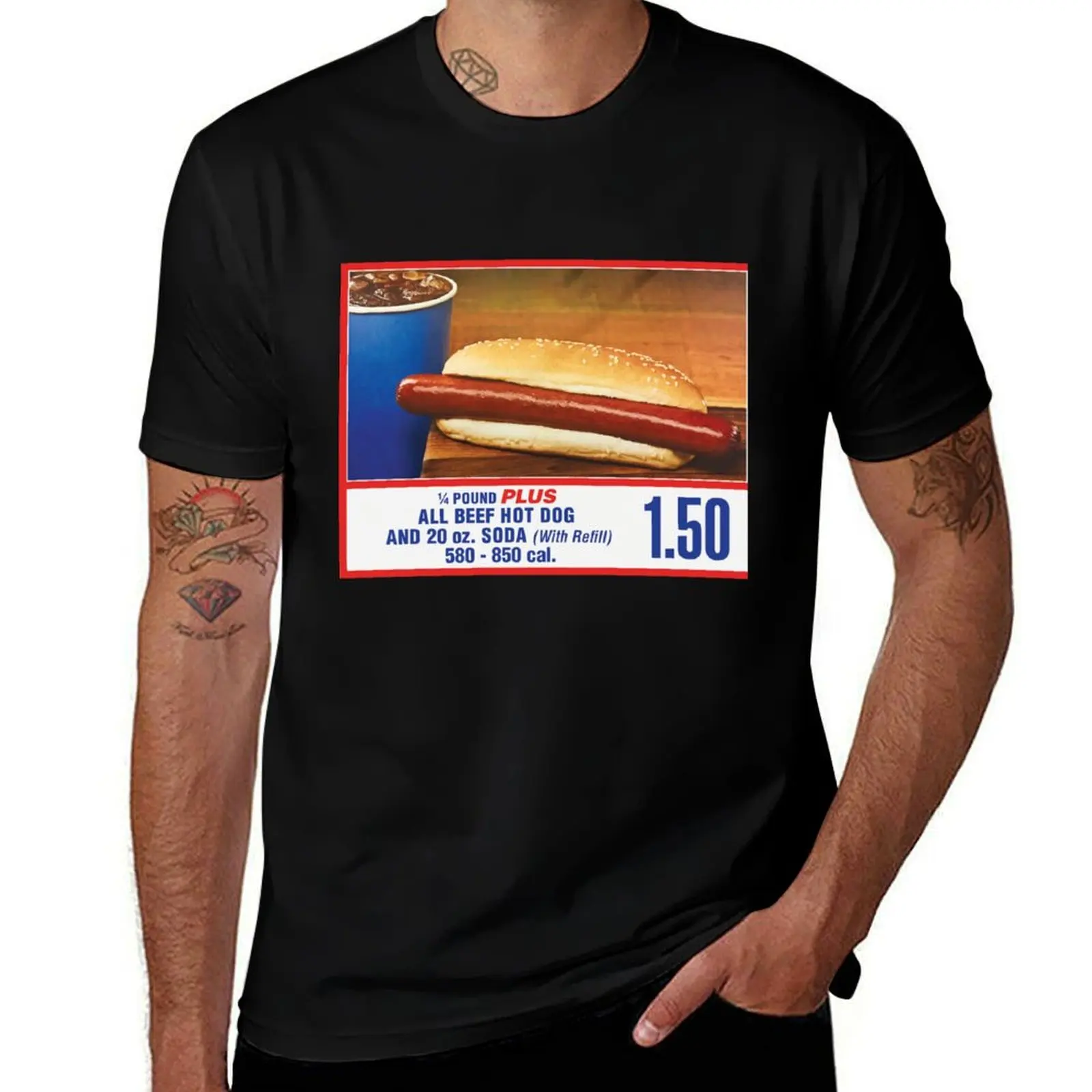 $1.50 FOODCOURT HOT DOG SHIRT T-Shirt Lightweight Gym Training T-Shirt