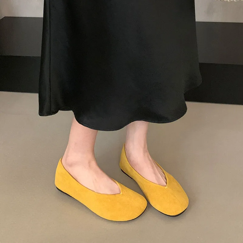 Modische Damen-Ballerinas, flache Schuhe, lässige, flache Damenschuhe, runde Zehen, weiche Damenschuhe. – Detail 16