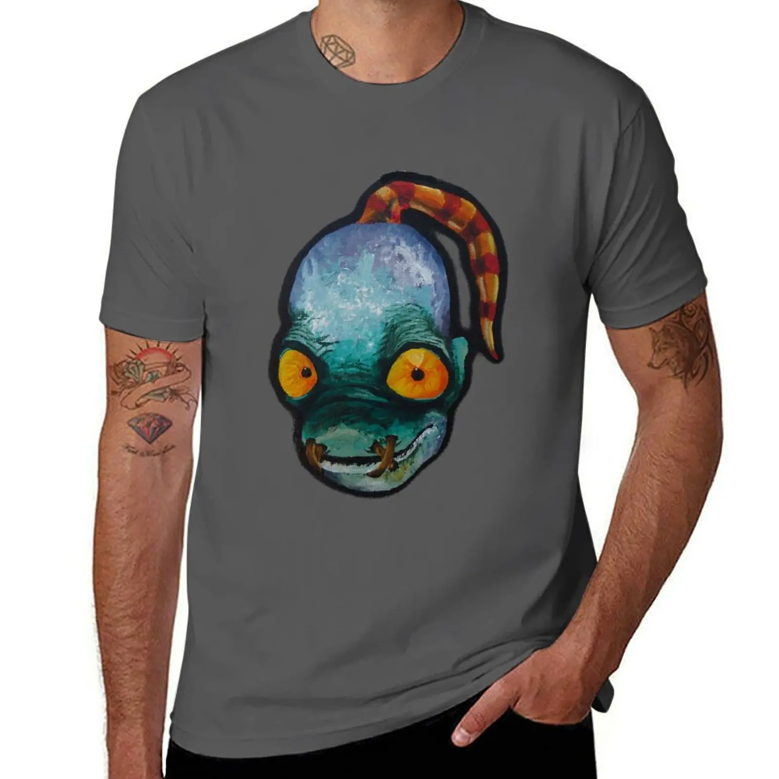 

Oddworld: Abe (Acrylic Painting) T-Shirt Casual Everyday Short Sleeve T-Shirt
