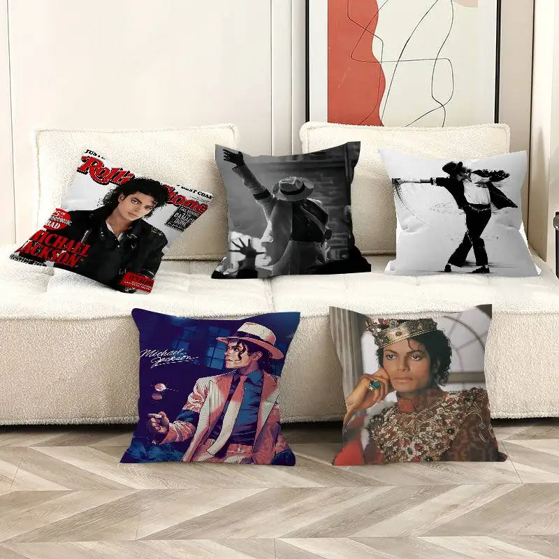 80s Pop Singer Michael Jackson Cushion Cover Inches Farmhouse Decor Home Throw Pillow Covers for Couch Decorations