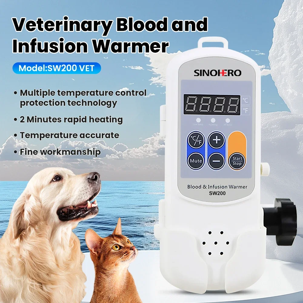 SW200Vet Veterinary Portable Blood infusion Warmer Transfusion Heater Animal Pet Hospital Fluid Warming Syringe