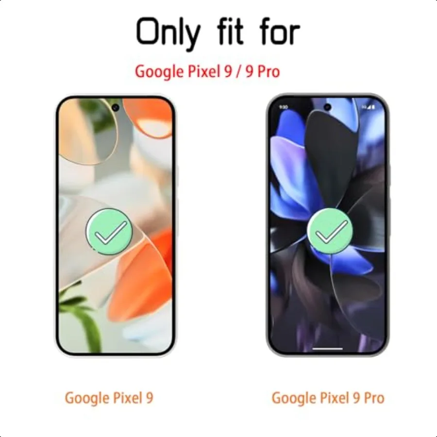 2 Pack Compatible with Google Pixel 9 Screen ProtectorFull Coverage 9H Tempered Glass Film HD Clear Scratch Resistant BubbleFre