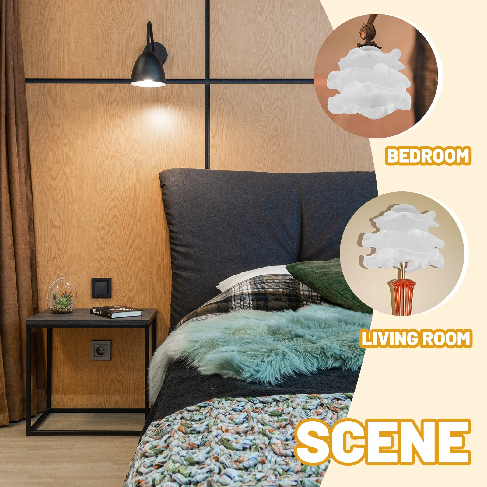 

Стеклянный плафон для настенного светильника, многослойный дизайн, гладкая поверхность, закругленные края, совместимость с цоколем E14, декоративный светильник