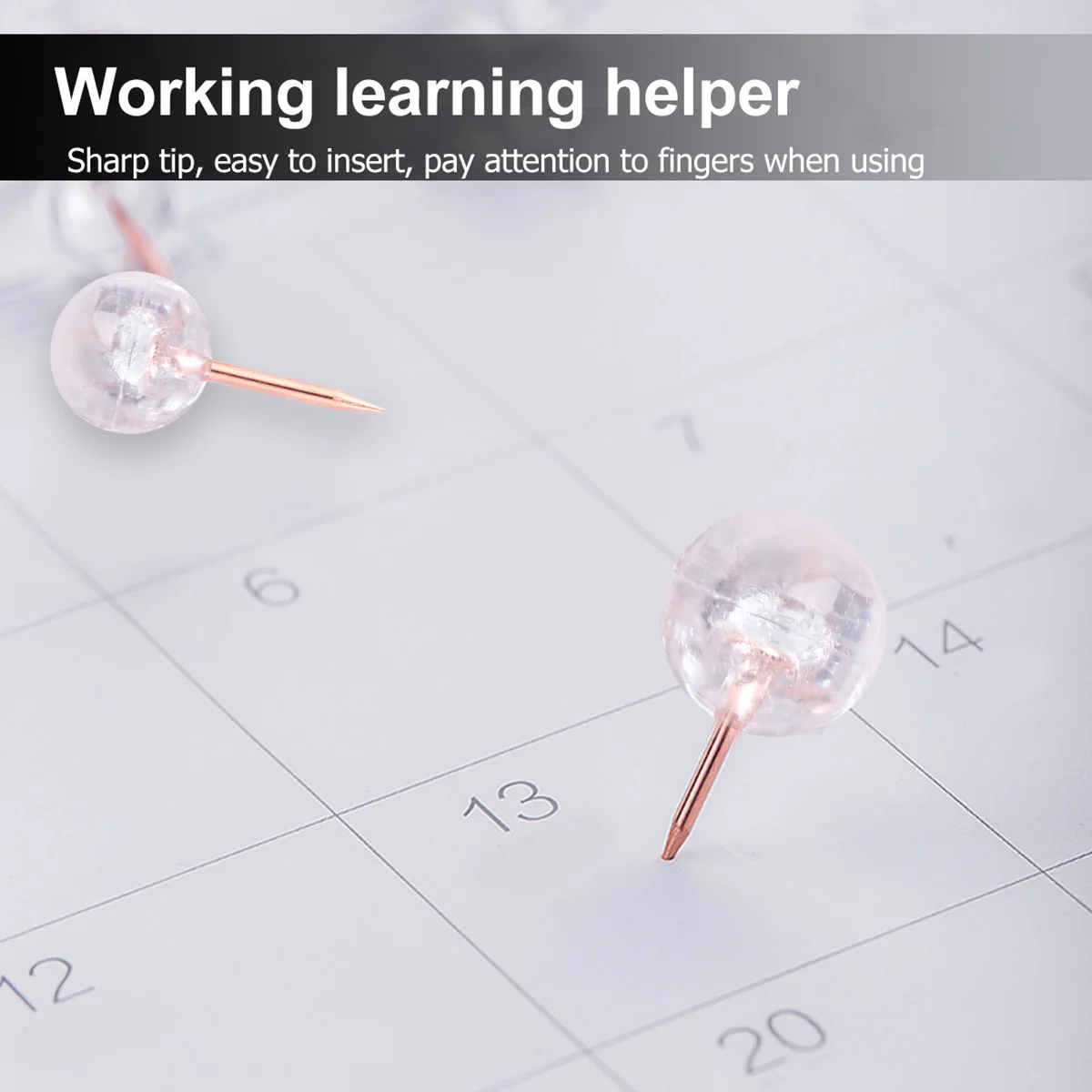 100Pcs Transparent Push Pins Rose Gold Style Tacks for Marking World Map Europe Usa Map Travel Planning Office