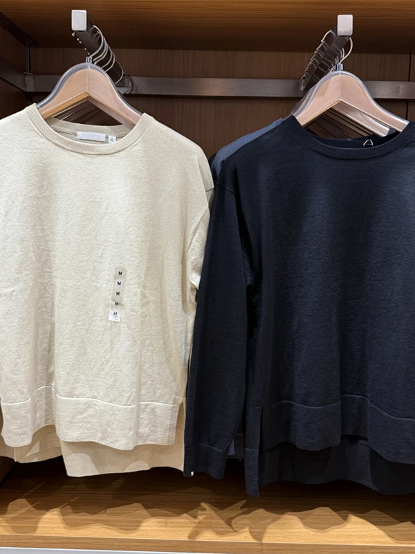 

Women's Cotton Blend round Ne Knitted Long Sve Sweater Spring New Sle Simple Commute Sle Pure Color AL476955
