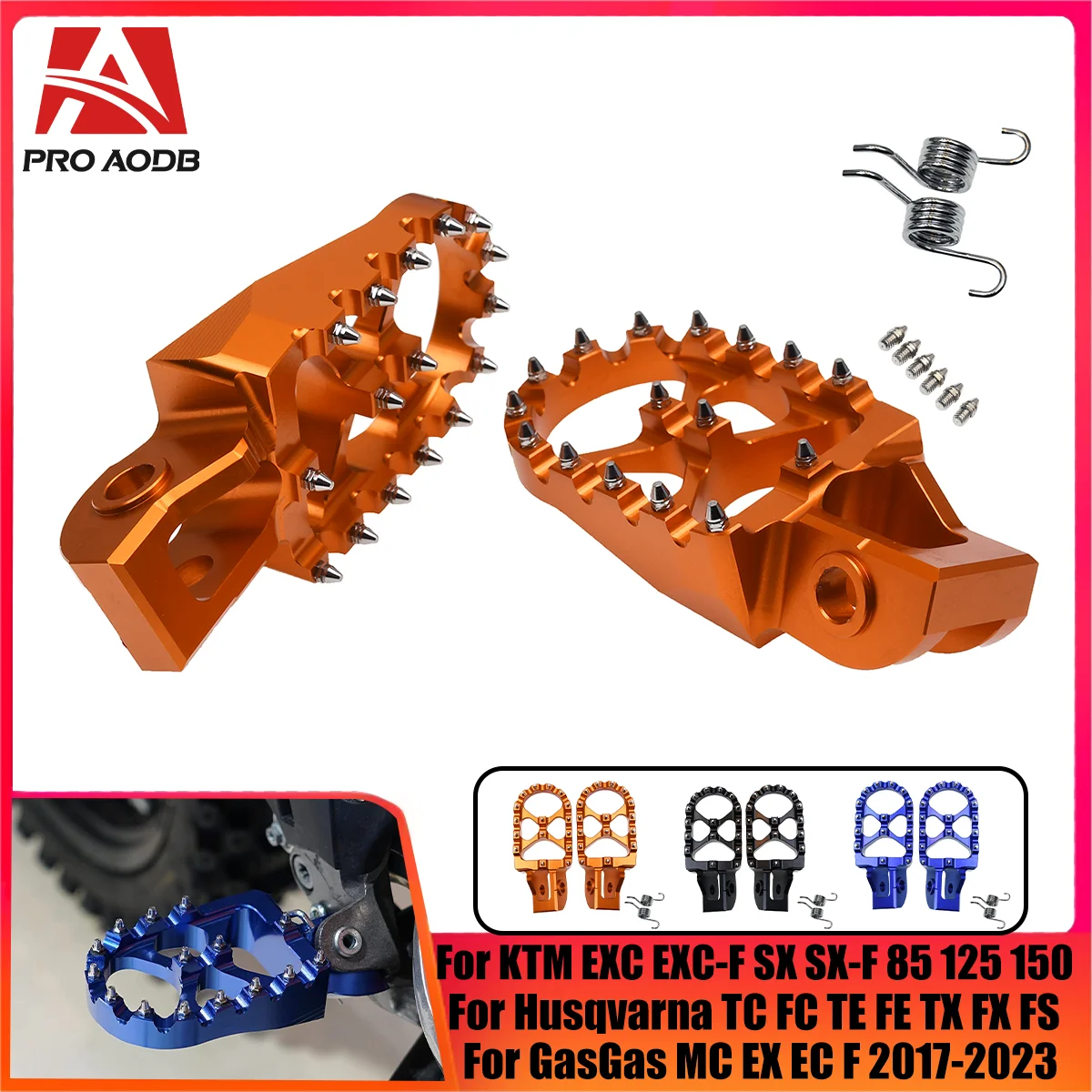 For KTM Husqvarna Gas Gas Footrest Foot Pegs Footpegs Rests Pedals 85 125 200 250 300 350 400 450 500 501 CC Dirt bike universal