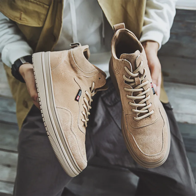 

Мужские ботинки в стиле ретро с полусаподошвой из натуральной кожи, мужская уличная рабочая обувь, увеличивающая рост