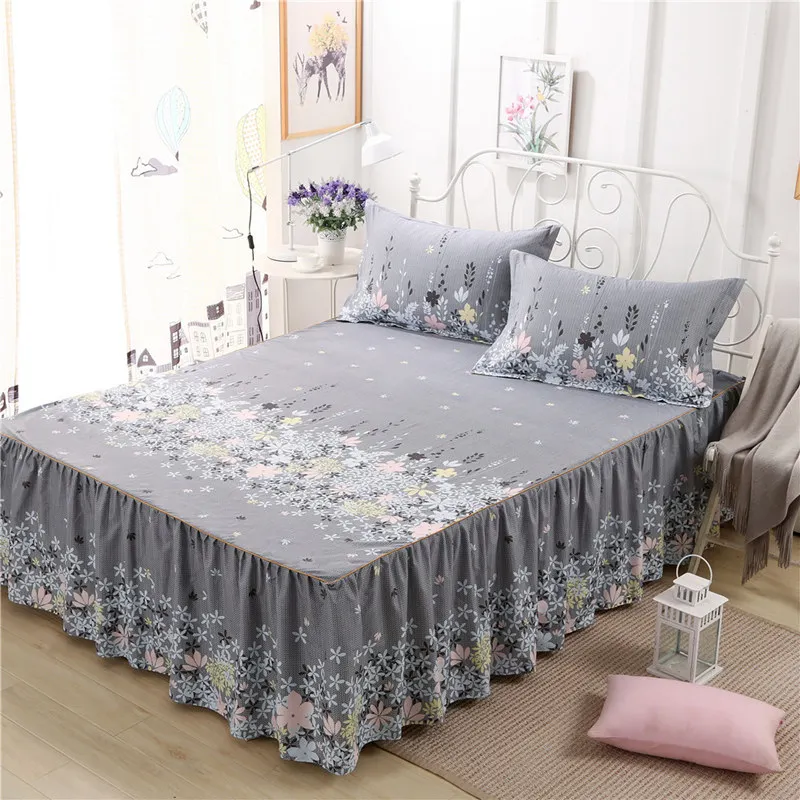 Modern Nordic Lace Mattress Skirt, Vibrant Colors with Reactive Dyeing, Durable Fabric, Long-lasting