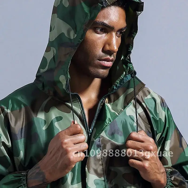 

Conjoined Raincoat Coverall Hat Oil-Resistant Clothing Motorcycle Jumpsuit Raincoat Fashionable Waterproof Man Suit Chubasqueros