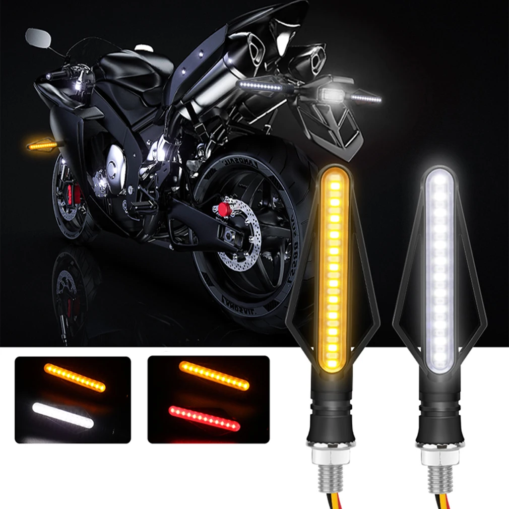 Motorcycle Led Turn Signals Directional Indicators Flashing Rear Tail Brake Flasher Light Stop Signal Light Motorcycle DRL Lamp