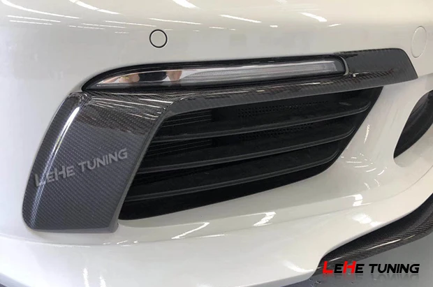 Fit for  Porsche 718 modified carbon fiber LED light bar frame decoration, front bar fog light frame, Taikate style, Taiheyat st