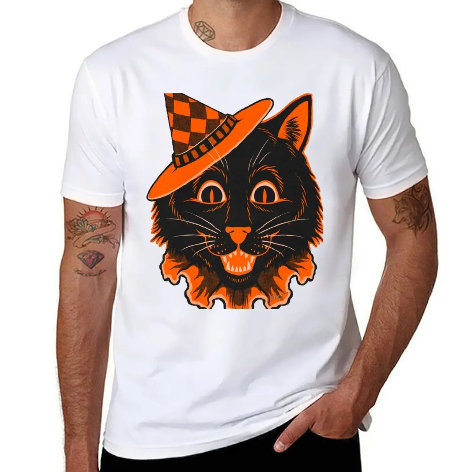 

FrightFall2021: Black Cat T-Shirt man t shirt designer t shirts for man graphic vintage T-Shirt