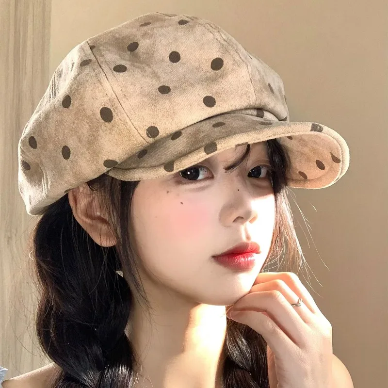 boinas-femininas-retro-com-estampa-de-bolinhas-e-aba-macia-novas-para-primavera-e-outono-casuais-versateis-estilo-literario-chapeus-octogonais-newsboy