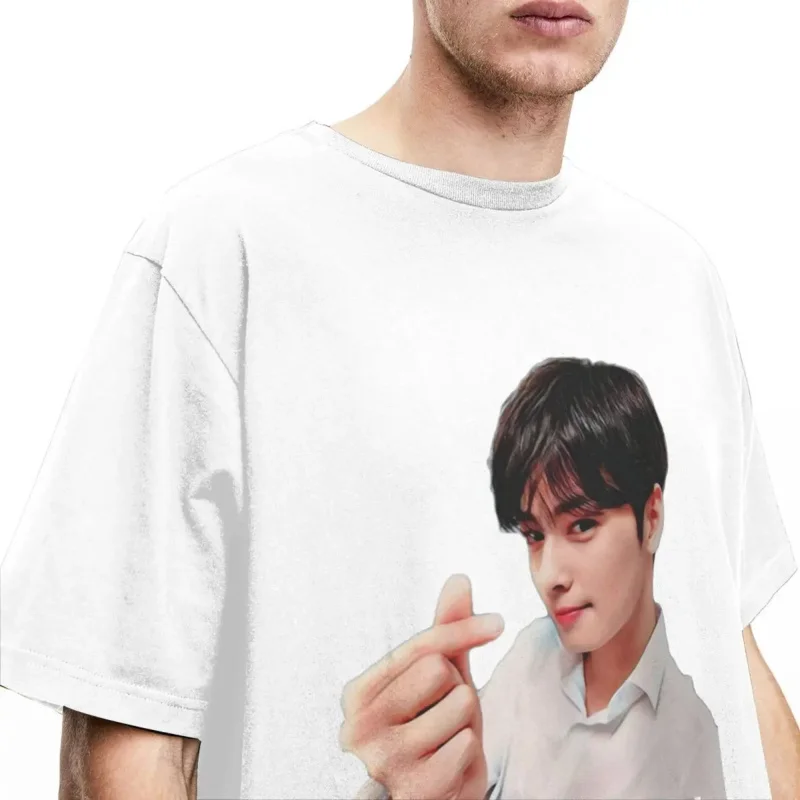 Cha Eun Woo Hearts Fans Accessories T-Shirts Men Women k-pop idol Unique Pure Cotton Printed Clothing