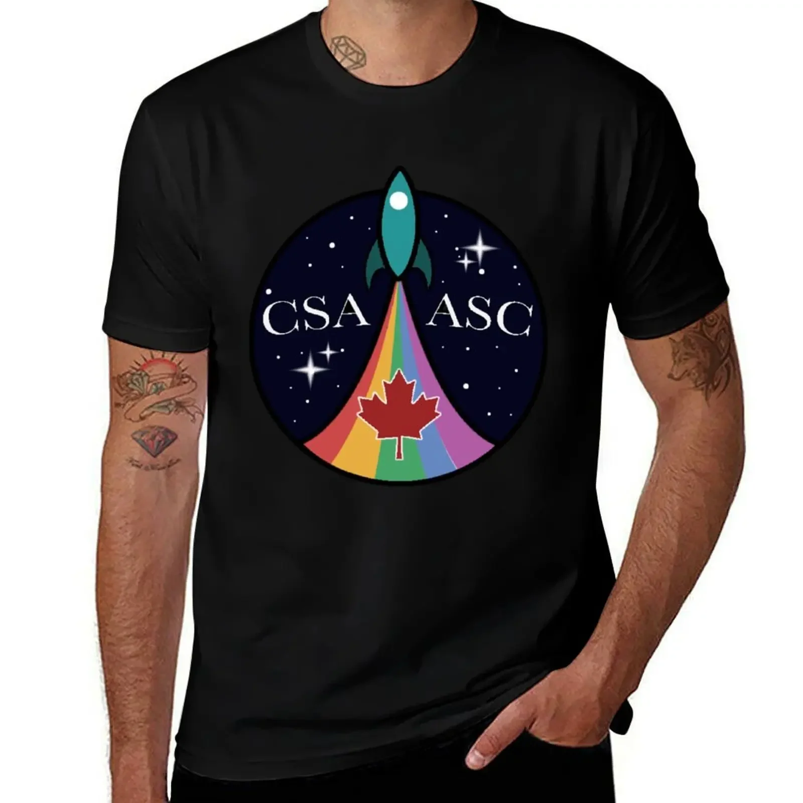 

Canadian Space Agency Retro Logo T-Shirt football t shirt boys whites summer 2025 men clothing