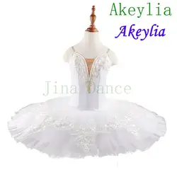 White Swan Lake Ballet Tutu Pre-professional Ballet Costume pink Girls Ballerina Dress pancake Dancewear for Adult brown 18071