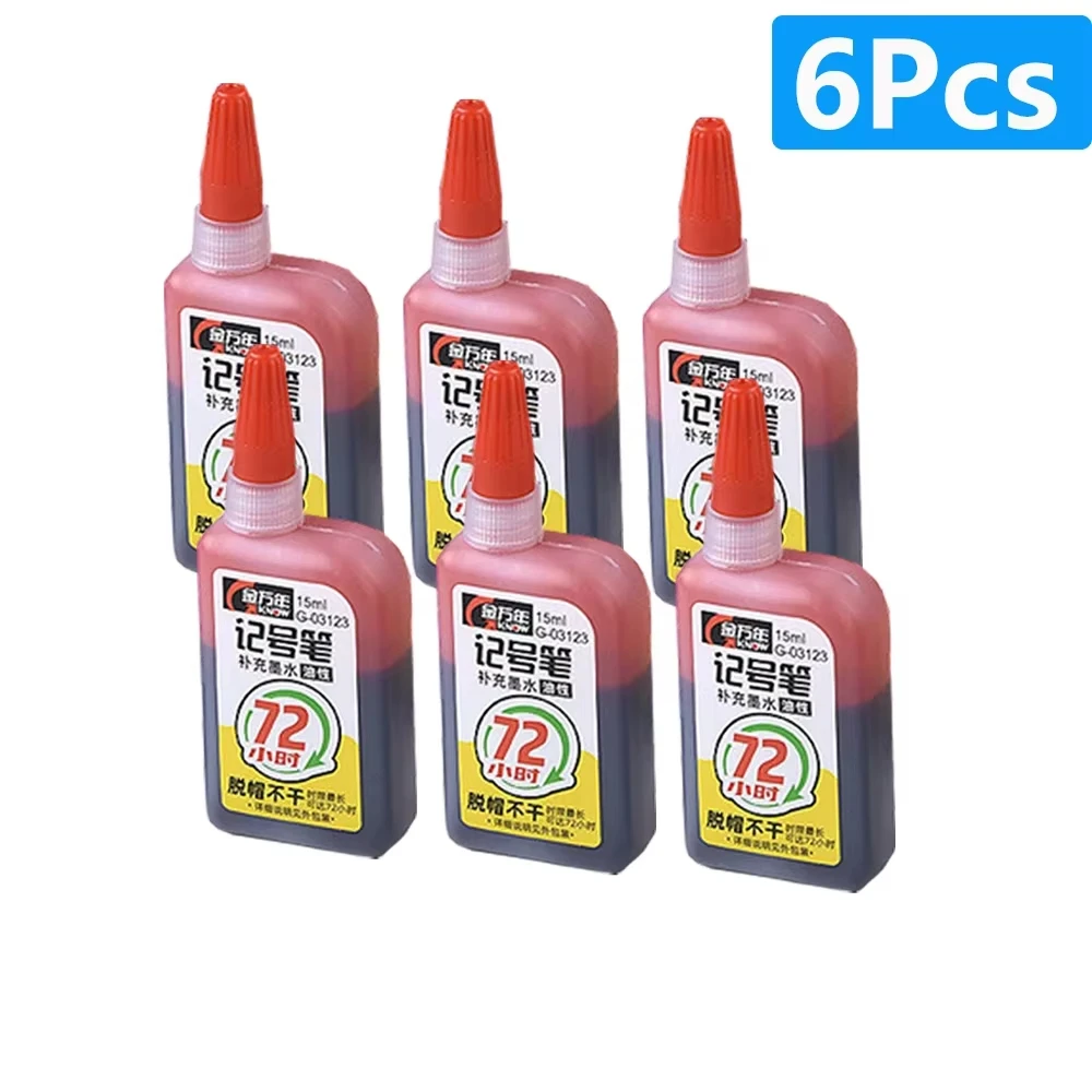 1-6 Stuks 45mm Waterdichte Lange Hoofdpunt Diepgat Markers Pen Tegel Timmerman Pen Multifunctioneel voor Houtbewerking Zwart/Blauw/Rode Inkt