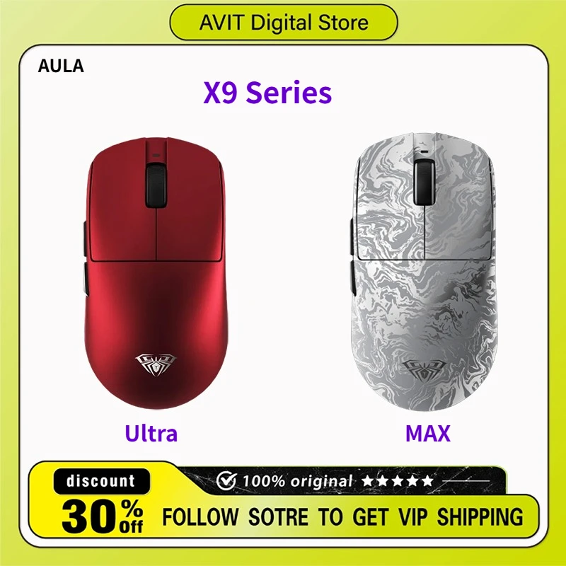 

Aula X9 Ultra/MAX Wireless Gaming Mouse Three Modes PAW3950 500mAh E-sports Light Micro Mouse FPS CS Gamer Accessories Gifts