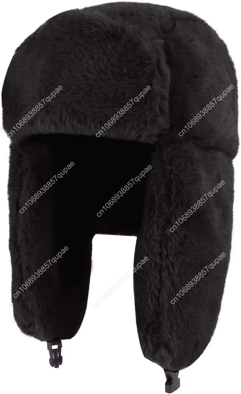 

Adults Winter Cozy Plush Ushanka Russian Hat Windproof Full Hood Earflap Hat Warm Cold Proof Ski Hunting Cycling Trapper Hats