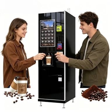 Self Service Coffee Vending Machine Desktop Compact Anti-drip Nozzle Dry Burn Prevention Factory Staff Self Drink Machine