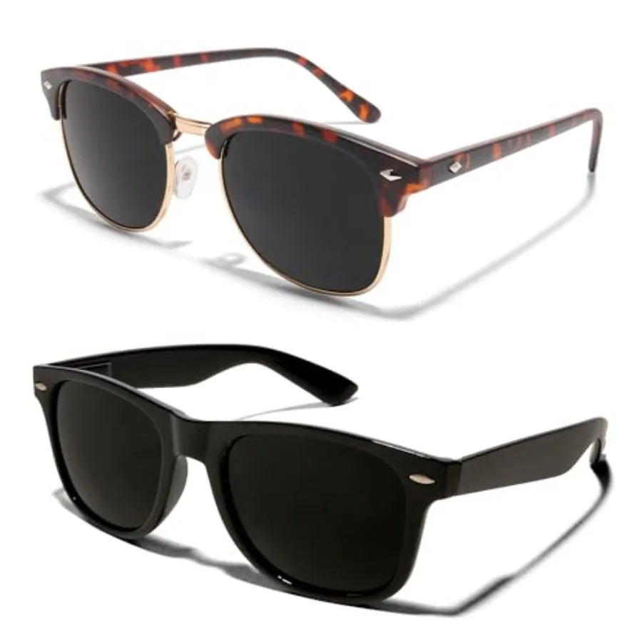 

er Dark Black Sunglasses UV Protection Lens Spring Hinge 80s Vintage Retro Inspired Shades