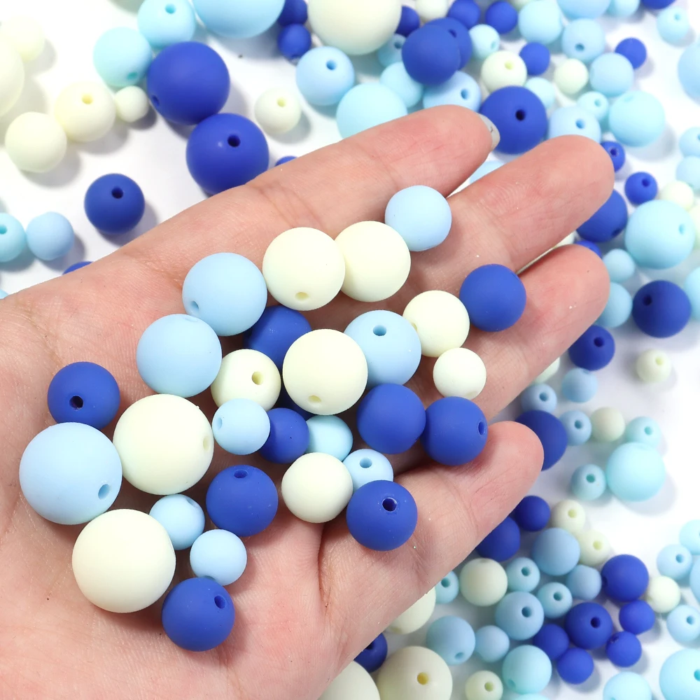 4 6 8 10 12 14 16 مللي متر الجولة الاكريليك ماتي الخرز فضفاض خزر عازل لصنع المجوهرات أساور يدوية الصنع إكسسوارات عقد