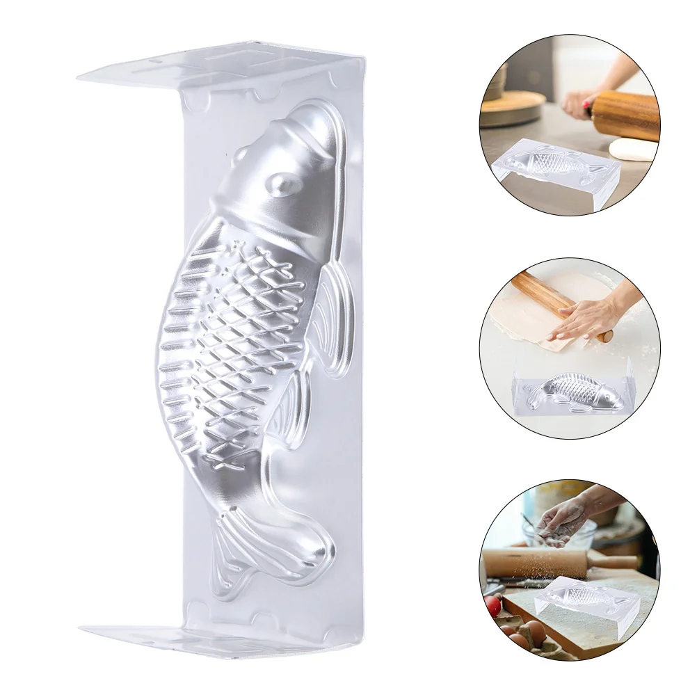 

1 шт., форма для рисового торта в форме рыбы, алюминиевая форма для выпечки для изготовления тортов на пару, кухонные принадлежности, инструмент для десерта в форме карпа