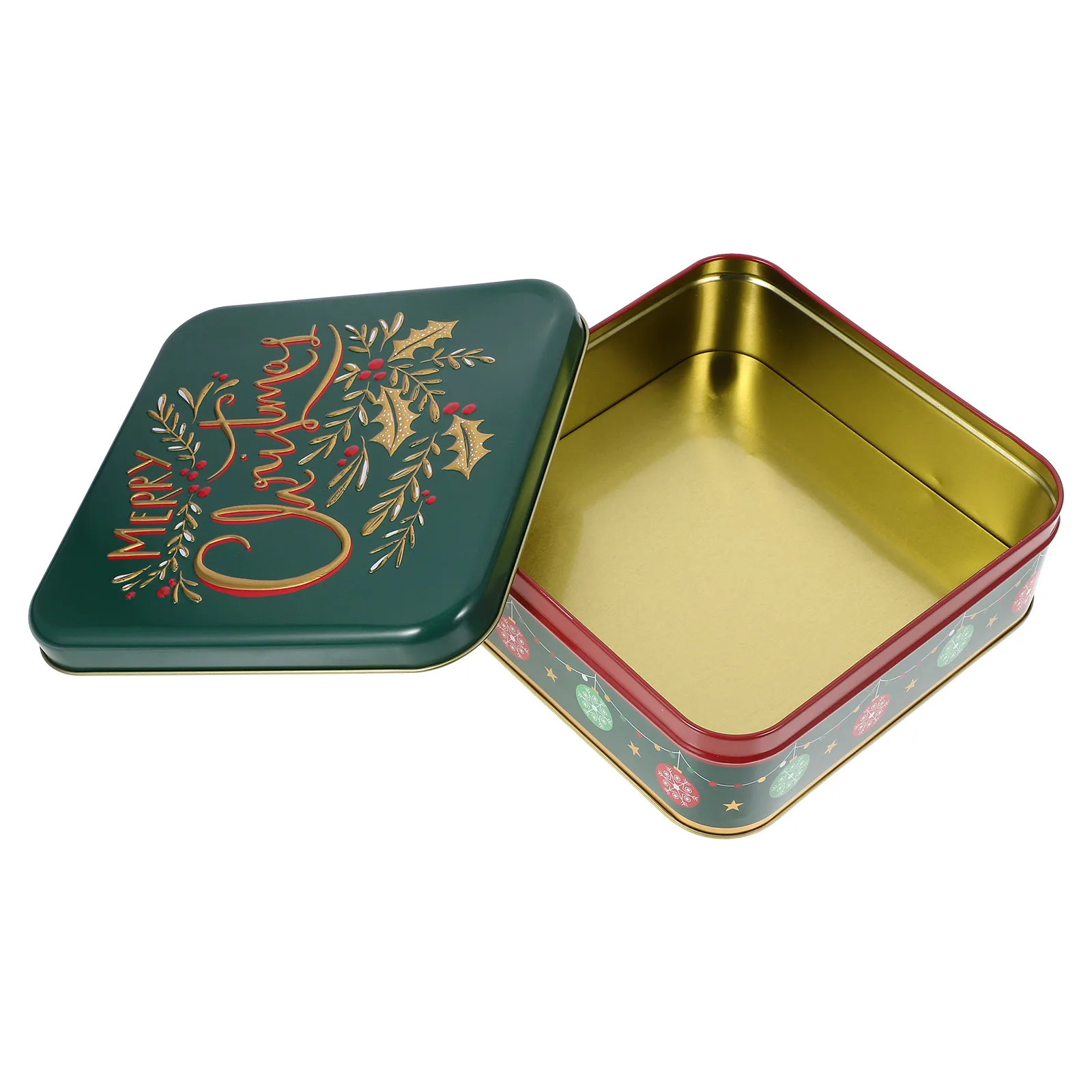 

Christmas Tinplate Box Candy Biscuit Cookie Storage Container Lid Elegant Gift Box Christmas Candy Tins Cookie Tin