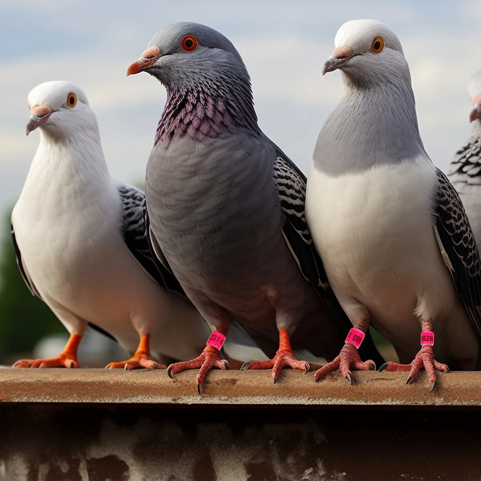 

50pcs Pigeon Foot Ring Chicken Poultry Leg Bands Bird Identifier Aluminum Plastic Durable Material Easy Use Racing Pigeons