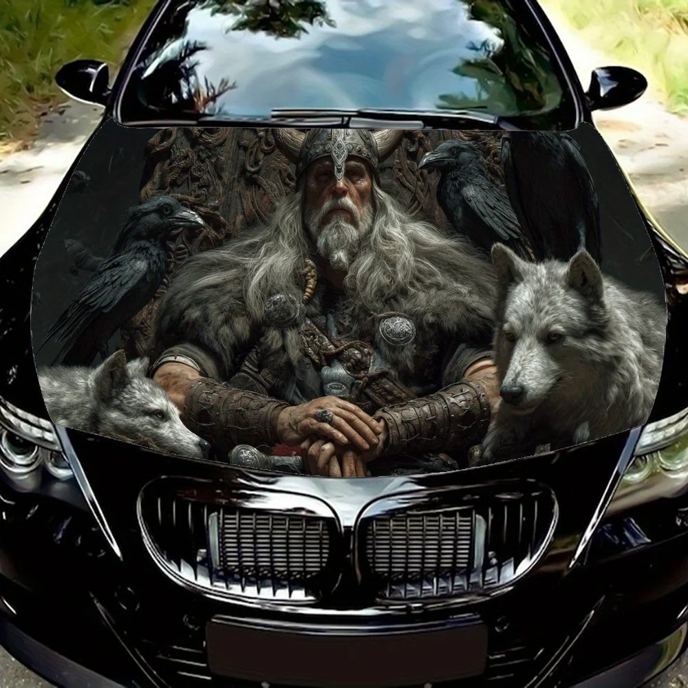 

The majestic Viking warriors PVC Car Vinyl Wraps, Self-Adhesive Waterproof Car Hood Decal Sticker, Car Decoration Protection Sti