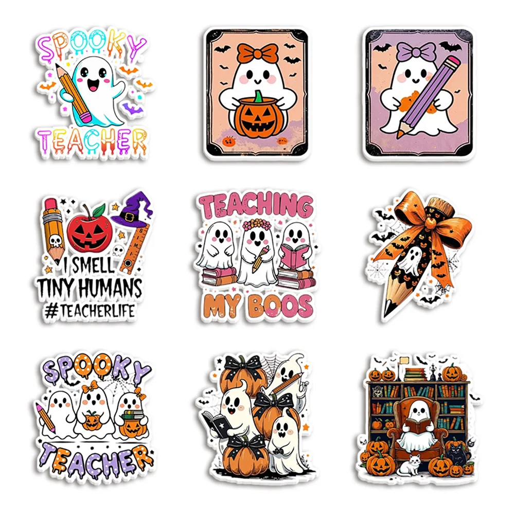10pcs/lot Halloween School Start Season Back to School Resin Planar Transparent Glitter Acrylic Flatback for Hair Bow Keychains