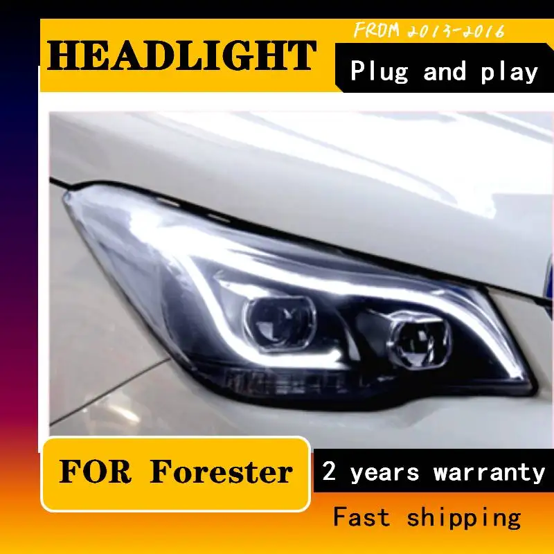 Car Styling For New Forester Headlight 2013- 2016 Forester DRL Lens Double Beam H7 HID Xenon Car Accessories