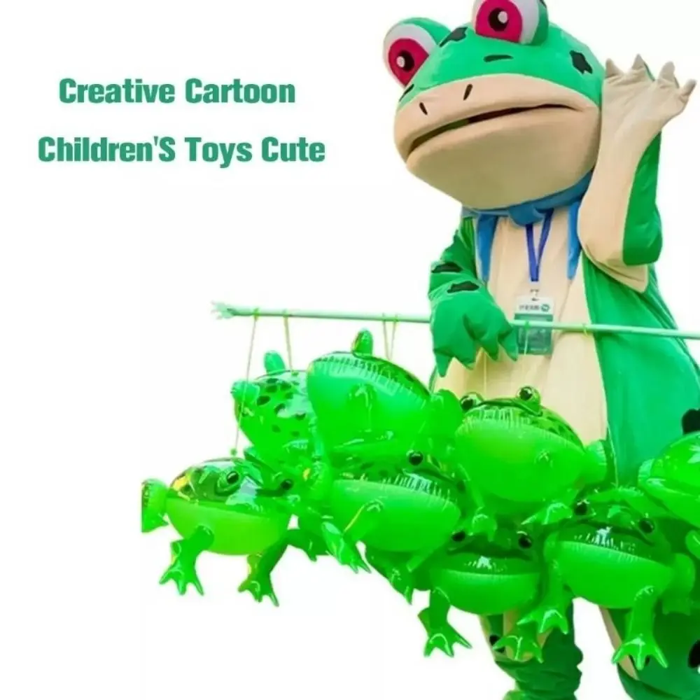 1PC Blow Up Animal Green Frog Balloon With Flashing Light Glowing Frog Cub Balloon Birthday Party Decor Gifts Inflatable Toy