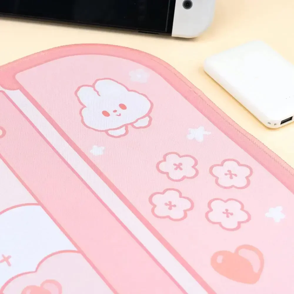 Alfombrillas de ratón Kitty para teclado NS Switch Gaming XXL, alfombrilla de ratón grande, rosa, Kawaii, lindo Anime, Blotter Protector de escritorio