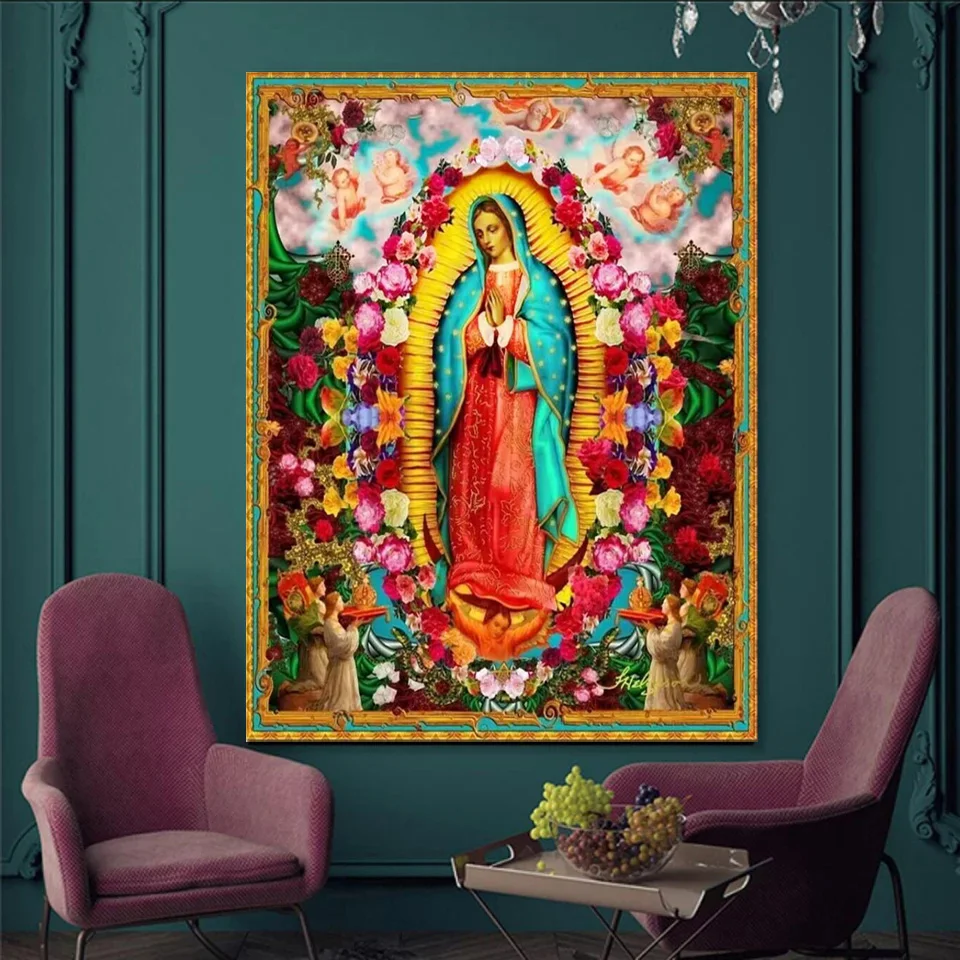 5D Diy Diamond Painting Cross Stitch Kits Diamond Embroidery Our Lady of Guadalupe Virgin home decor Mother nature god