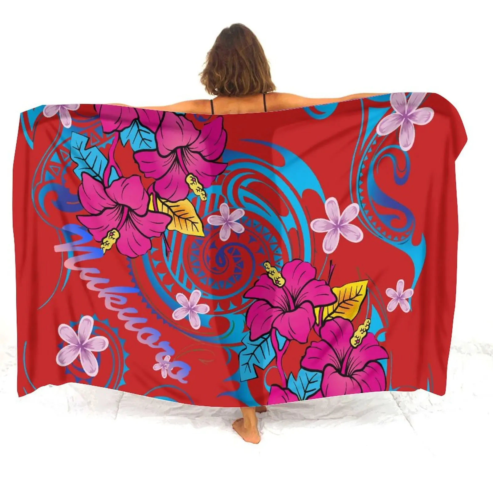 Traditional Tribal Peoples Polynesian Custom Printed Sarong Women'S Beachside Windproof Sun Protection Summer Quick-Drying Shawl