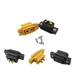 1/2Pcs XT60E-F Female Plug Connector XT60 Socket Plugs Panel Mount Fixed With Screws For RC FPV Lipo Battery RC Quadcopter
