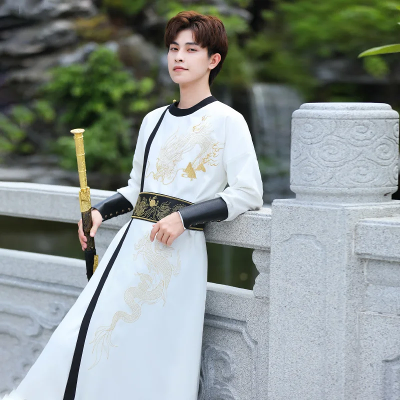 Warrior Hanfu For Men Chinese Traditional Ethnicstyle Phoenix Embroidery Japanese Samurai Party Cosplay Swordsman Costume